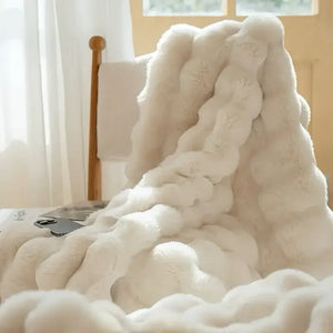 Cozy Faux Rabbit Fleece Blanket – Soft Warm Throw, 6 lbs - Dazzling Beauty Solution