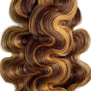 P4/27 Highlight Body Wave Bundles | 18–22 Inch Ombre Brown Human Hair | 100% Brazilian Remy Bundles | Dazzling Beauty Solution - Dazzling Beauty Solution