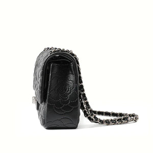 Women's Leather Camellia Chain Shoulder Messenger Bag - Dazzling Beauty Solution