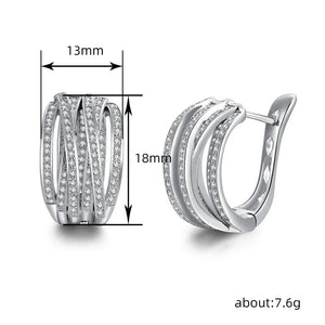 Silver Cross Hoop Earrings for Women â Cubic Zirconia Crystal - Dazzling Beauty Solution