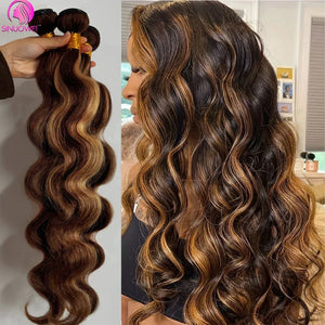 30–32 Inch Highlight Body Wave Bundles P4/27 Honey Brown | 100% Brazilian Human Hair | Dazzling Beauty Solution - Dazzling Beauty Solution