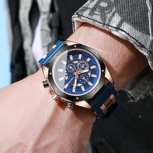 Men's Quartz Sports Watch with Silicone Band - Dazzling Beauty Solution