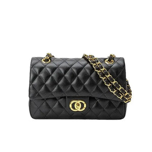 Chanel diamond chain shoulder bag featuring a quilted design and gold chain strap, perfect for stylish occasions.