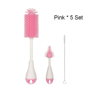 Electric Bottle Brush Cleaner Set – 360° Silicone Bottle & Nipple Scrubber with Straw Brush for New Moms - Dazzling Beauty Solution