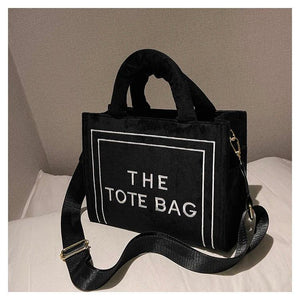 Velour Letter Tote – Soft Square Shoulder Bag (Real Deal) - Dazzling Beauty Solution