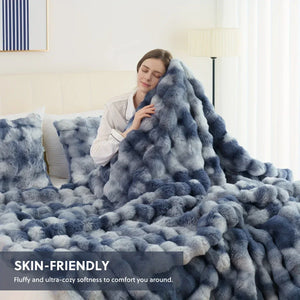 Cozy Faux Rabbit Fleece Blanket – Soft Warm Throw, 6 lbs - Dazzling Beauty Solution