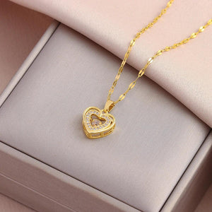 Sweet Sexy Beating Heart Pendant Necklace – Stainless Steel Luxury Jewelry - Dazzling Beauty Solution