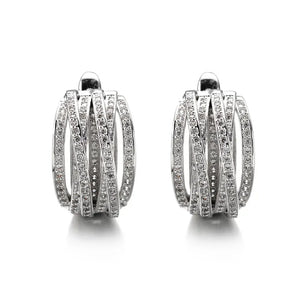 Silver Cross Hoop Earrings for Women â Cubic Zirconia Crystal - Dazzling Beauty Solution