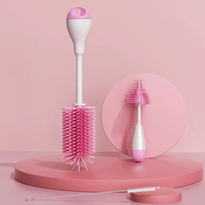Electric Bottle Brush Cleaner Set – 360° Silicone Bottle & Nipple Scrubber with Straw Brush for New Moms - Dazzling Beauty Solution