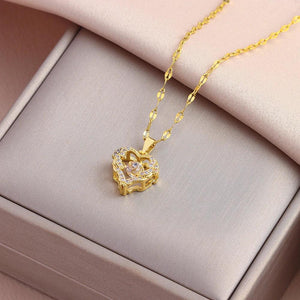 Sweet Sexy Beating Heart Pendant Necklace – Stainless Steel Luxury Jewelry - Dazzling Beauty Solution