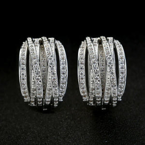 Silver Cross Hoop Earrings for Women â Cubic Zirconia Crystal - Dazzling Beauty Solution