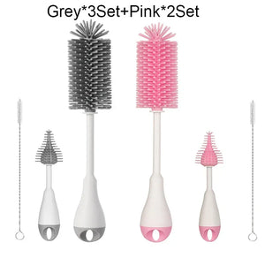 Electric Bottle Brush Cleaner Set – 360° Silicone Bottle & Nipple Scrubber with Straw Brush for New Moms - Dazzling Beauty Solution