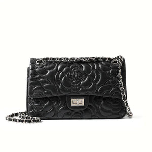 Women's Leather Camellia Chain Shoulder Messenger Bag - Dazzling Beauty Solution
