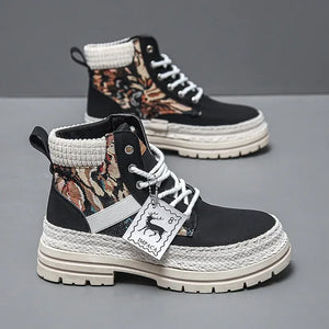 2025 Winter Hot Sale Men's Women High-top Ankle Boots British Chelsea Work Boots Fashion Motocycle Shoes Man Sneakers Size 39-48 - Dazzling Beauty Solution