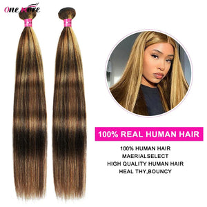 Ombre Light Yaki Straight Human Hair Bundles – Brazilian Weave Extensions - Dazzling Beauty Solution