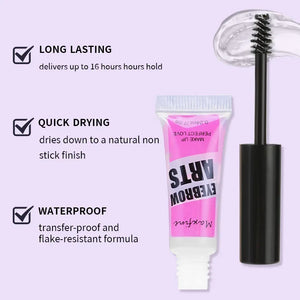 Long-Lasting Waterproof Eyebrow Gel – Clear Brow Setter with Spiral Brush - Dazzling Beauty Solution