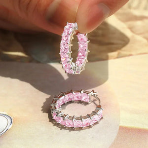 Silver Cross Hoop Earrings for Women â Cubic Zirconia Crystal - Dazzling Beauty Solution