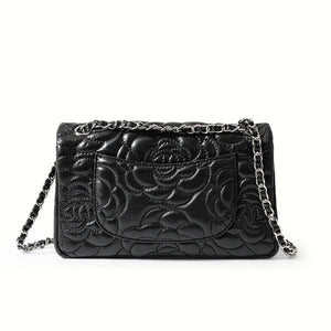 Women's Leather Camellia Chain Shoulder Messenger Bag - Dazzling Beauty Solution