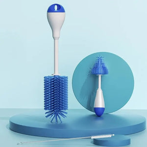 Electric Bottle Brush Cleaner Set – 360° Silicone Bottle & Nipple Scrubber with Straw Brush for New Moms - Dazzling Beauty Solution