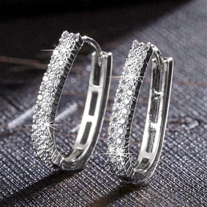 Silver Cross Hoop Earrings for Women â Cubic Zirconia Crystal - Dazzling Beauty Solution