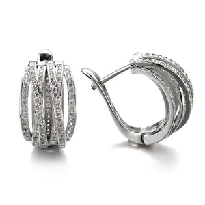 Silver Cross Hoop Earrings for Women â Cubic Zirconia Crystal - Dazzling Beauty Solution