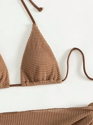 2024 Sexy Brown 3-Piece Bikini Set - Dazzling Beauty Solution