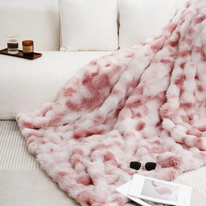 Cozy Faux Rabbit Fleece Blanket – Soft Warm Throw, 6 lbs - Dazzling Beauty Solution
