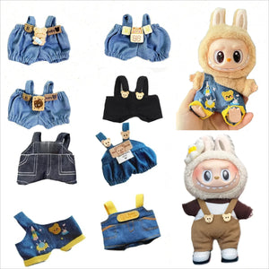 Stylish Overalls for Labubu Doll (15–17cm) – Pink, Blue, White, Brown, Black - Dazzling Beauty Solution