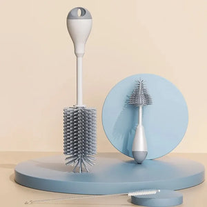 Electric Bottle Brush Cleaner Set – 360° Silicone Bottle & Nipple Scrubber with Straw Brush for New Moms - Dazzling Beauty Solution