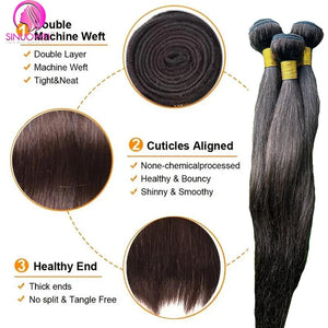 #2 Darkest Brown Peruvian Human Hair Bundles | 32–34 Inch Brazilian Weave Extensions | 1/3/4 PCS | Dazzling Beauty Solution - Dazzling Beauty Solution