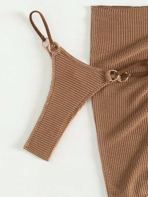 2024 Sexy Brown 3-Piece Bikini Set - Dazzling Beauty Solution