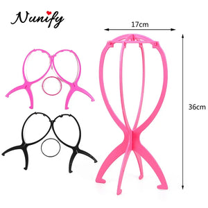 Nunify Plastic Wig Stand Portable Wig Head Stand Black Pink Wig Hang Holder Stand Durable Hair Display Tools Wig Accessories - Dazzling Beauty Solution