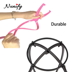 Nunify Plastic Wig Stand Portable Wig Head Stand Black Pink Wig Hang Holder Stand Durable Hair Display Tools Wig Accessories - Dazzling Beauty Solution