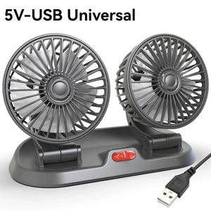 Car Flash F410 Car Double-Head Folding Fan Rotatable Rotatable Head Fan Gently Circulates Large Air Fan - Dazzling Beauty Solution