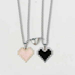 2pcs Magnetic Heart-shaped Mosaic Necklace Fashion Personality Couple Love Necklace For Valentine's Day - Dazzling Beauty Solution