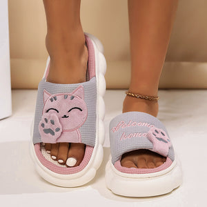 Cute Cartoon Kitten Home Slippers For Women - Dazzling Beauty Solution