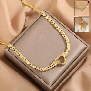 Personalized Love Chain Necklace Bracelet For Women Fashion Titanium Steel Non-fading Clavicle Chain Jewelry - Dazzling Beauty Solution