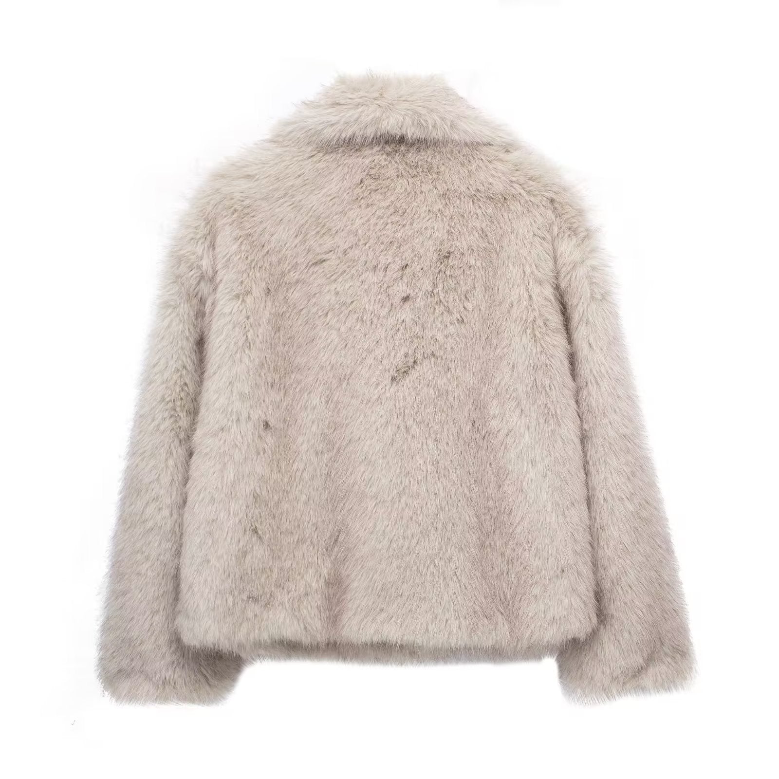 Winter Plush Coat Fashion Warm Thicken Fluffy Lapel Jacket Outwear Casual Long Sleeve Tops Womens Clothing - Dazzling Beauty Solution