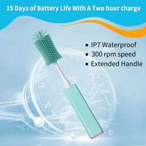 Electric Bottle Brush Cleaner Set – 360° Silicone Bottle & Nipple Scrubber with Straw Brush for New Moms - Dazzling Beauty Solution