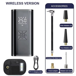 Wireless Tire Inflator – 150PSI, 5 Modes, LED & Auto Stop - Dazzling Beauty Solution