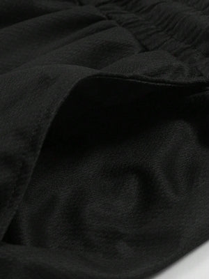 ROMWE MEN Anime Men'S Simple Figure Graphic Drawstring Waist Basketball Shorts, School