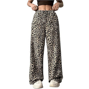Women’s Leopard Print High-Waist Wide-Leg Pants - Dazzling Beauty Solution