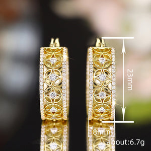 Women’s Elegant Ear Clip – Horse & Butterfly Design in Yellow Gold - Dazzling Beauty Solution