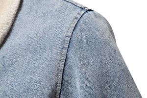 Men's Plush Denim Jacket In European Size - Dazzling Beauty Solution