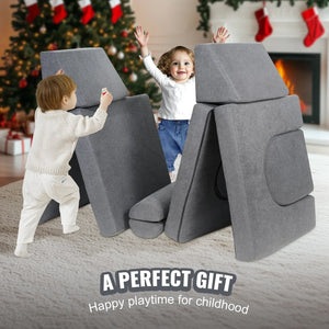 Modular Kids Play Sofa – Soft Suede Convertible Couch for Toddlers - Dazzling Beauty Solution