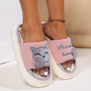 Cute Cartoon Kitten Home Slippers For Women - Dazzling Beauty Solution