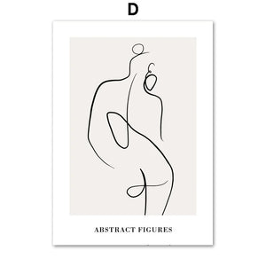 Body Art Canvas Poster – Modern Geometric Wall Art for Sofa or Bedroom - Dazzling Beauty Solution