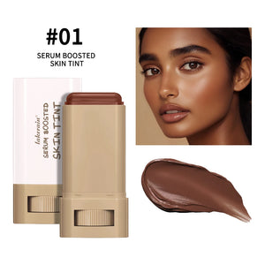 Foundation Tint Stick Balm Serum Boosted Skin Tint Moisturizing Silky Texture Foundation Stick Plumper Travel 6 Colors Stick Ma