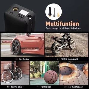 Rechargeable Air Pump Tire Inflator Portable Compressor Digital Cordless Car Tyre Inflator for Motocycle Bicycle Balls - Dazzling Beauty Solution