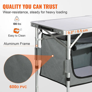 VEVOR Folding Camping Kitchen Table – Portable Outdoor Cooking Station - Dazzling Beauty Solution